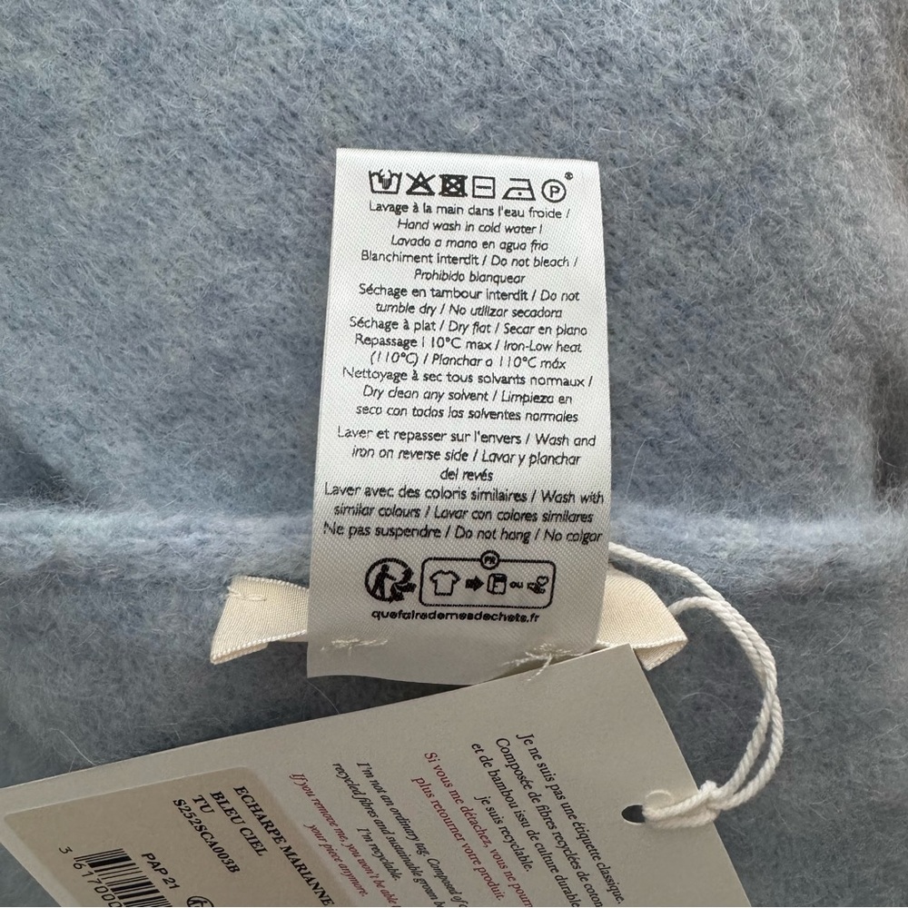 Sezane Marianne Scarf in Sky Blue - Picture 6 of 7